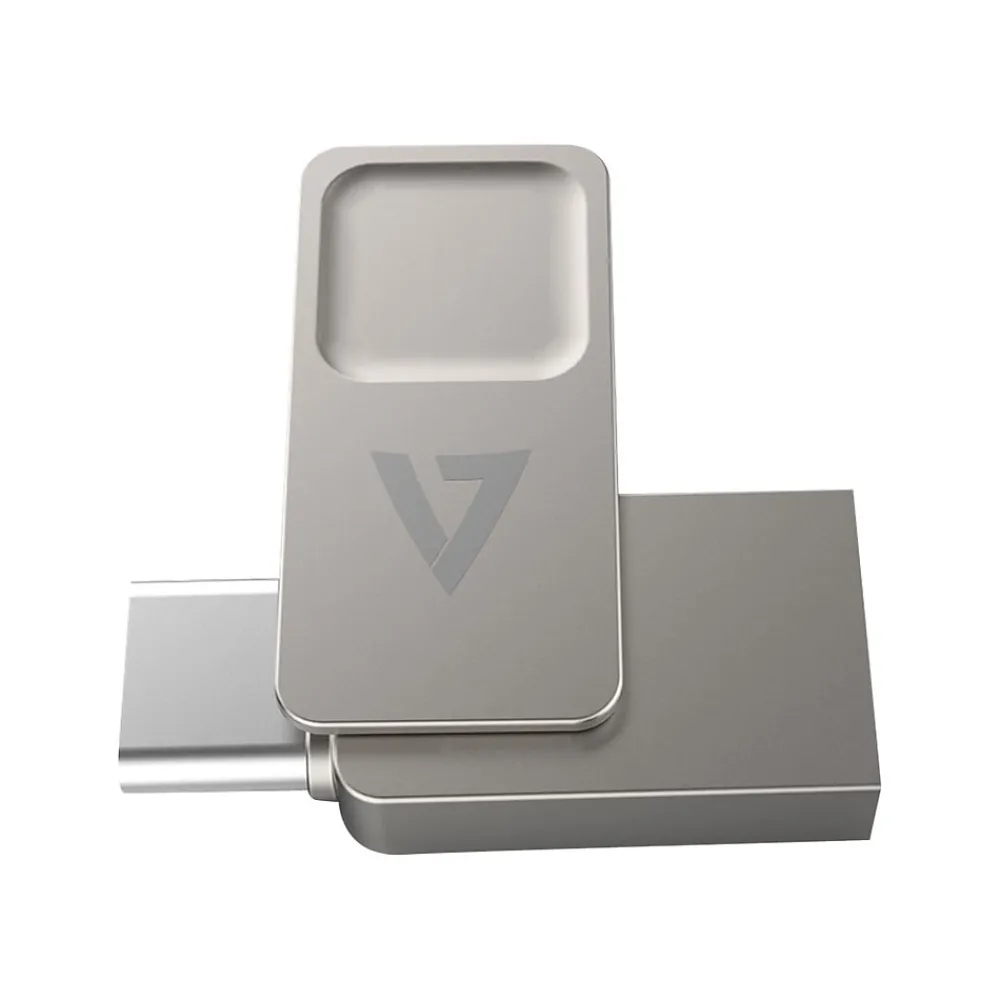 Outlet V7 Dual 128GB USB 3.2 Type C Flash Drive, Gray (VF3128GTC)