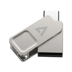 Outlet V7 Dual 128GB USB 3.2 Type C Flash Drive, Gray (VF3128GTC)