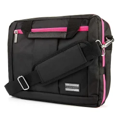 Laptop Bags|Vangoddy 15.6" Nylon Water Resistant Laptop Bag, Black/Pink (0609465467115)