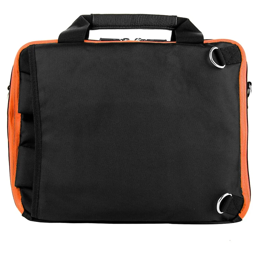 Laptop Briefcase, Black/Orange Nylon (PT_NBKLEA294_17)<Vangoddy Outlet
