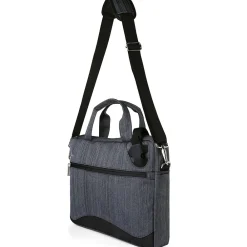Laptop Messenger, Black/Gray Nylon (NBKLEA608)<Vangoddy Clearance