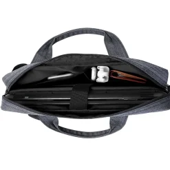 Laptop Messenger, Black/Gray Nylon (NBKLEA608)<Vangoddy Clearance