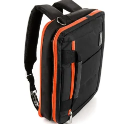 Laptop Messenger, Black/Orange Nylon (PT_NBKLEA274_17)<Vangoddy Clearance