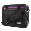 Nylon Backpack Messenger Shoulder Bag Case for 11 to 12 Inch Laptop, Black Purple (PT_NBKLEA275_17)<Vangoddy New