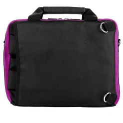 Nylon Backpack Messenger Shoulder Bag Case for 11 to 12 Inch Laptop, Black Purple (PT_NBKLEA275_17)<Vangoddy New