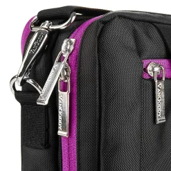 Nylon Backpack Messenger Shoulder Bag Case for 11 to 12 Inch Laptop, Black Purple (PT_NBKLEA275_17)<Vangoddy New