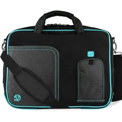 Nylon Business Messenger Bag, Black/Aqua (PT_NBKLEA781_17)<Vangoddy Discount