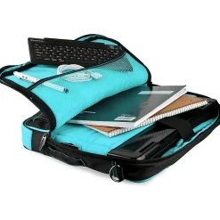 Nylon Business Messenger Bag, Black/Aqua (PT_NBKLEA781_17)<Vangoddy Discount