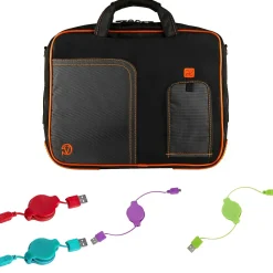 Laptop Bags|Vangoddy Office Busines Travel 12" Nylon Water Resistant Laptop Bag, Black/Orange (PT_000001242)