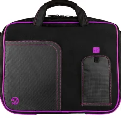 SumacLife 14" Business Messenger Briefcase Laptop Case, Black Purple (PT_NBKLEA737_W1)<Vangoddy Hot