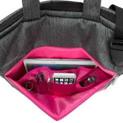 Wave Laptop Briefcase, Gray/Magenta Nylon (NBKLEA602)<Vangoddy Sale