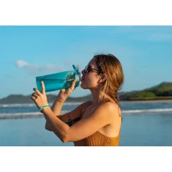 Vapur Anti-Bottle Collapsible Wide Mouth Water Bottle, 23 oz., Malibu Teal (10277)