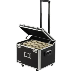 File Storage|Vaultz Aluminum Locking Mobile File Chest, Letter/Legal, Black (VZ00635)