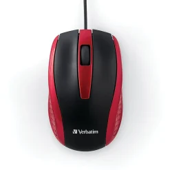 Best Verbatim 99742 Corded Notebook Optical Wireless Laser Mouse, Red
