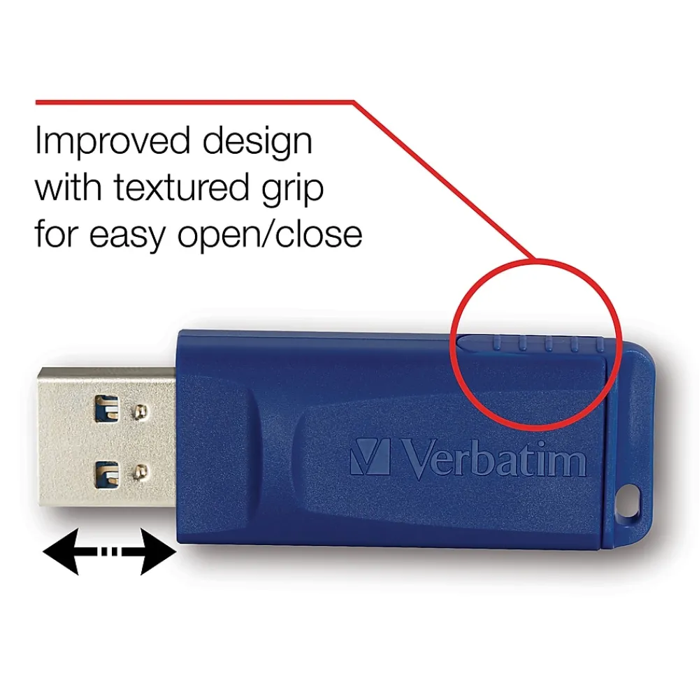 Outlet Verbatim Classic 8GB USB 2.0 Type A Flash Drive, Blue (97088)