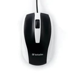 Clearance Verbatim Corded Notebook Optical 99740 Wireless Laser Mouse, White