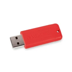Hot Verbatim PinStripe 32GB USB 3.2 Type A Flash Drive, Blue, Red, 2/Pack (70056)