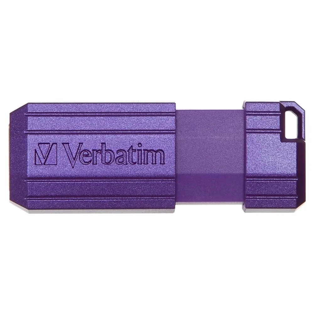 Sale Verbatim PinStripe 16GB USB 2.0 Type A Flash Drive, Violet (98045)