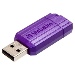 Sale Verbatim PinStripe 16GB USB 2.0 Type A Flash Drive, Violet (98045)
