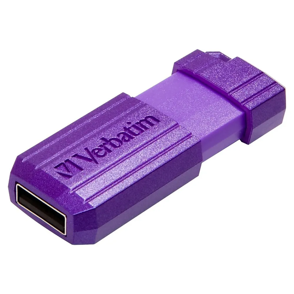 Sale Verbatim PinStripe 16GB USB 2.0 Type A Flash Drive, Violet (98045)