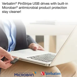 Clearance Verbatim PinStripe 16GB USB 2.0 Type A Flash Drive, Black (49063)