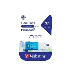 Online Verbatim SeaGlass 32GB USB 3.2 Type A Flash Drive, Blue (71268)