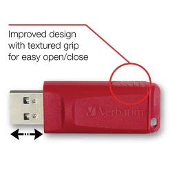 Online Verbatim Store 'n' Go 32GB USB 2.0 Type A Flash Drive, Red (T24727)