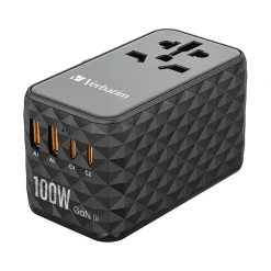 UTA-06 Plastic Travel Power Adapter, Black (32121)<Verbatim Discount