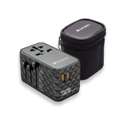 UTA-06 Plastic Travel Power Adapter, Black (32121)<Verbatim Discount