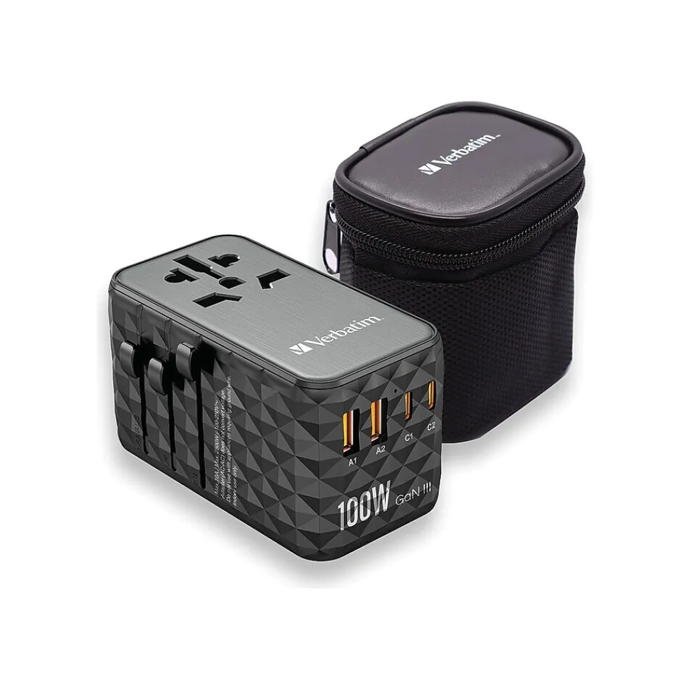 UTA-06 Plastic Travel Power Adapter, Black (32121)<Verbatim Discount