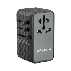 UTA-06 Plastic Travel Power Adapter, Black (32121)<Verbatim Discount