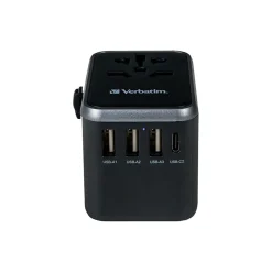 UTA-04 Plastic Travel Power Adapter, Black (49546)<Verbatim Best