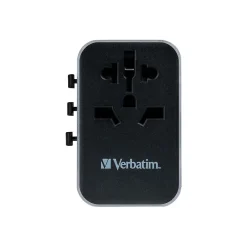 UTA-04 Plastic Travel Power Adapter, Black (49546)<Verbatim Best
