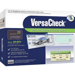 Security & Carbon*VersaCheck UV Secure Business Security Voucher Check Refills, 8.5" x 11", Green, 500 Sheets/Pack (10GE02-0349)