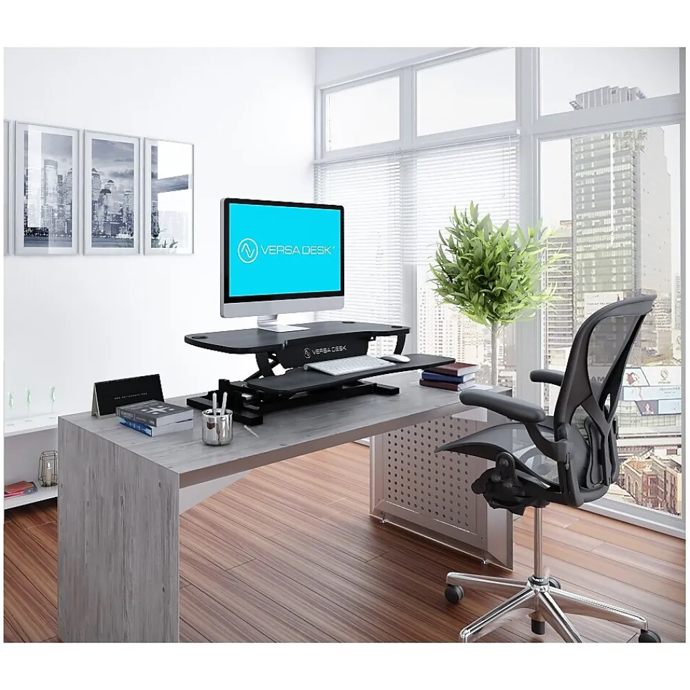 Standing Desks*VersaDesk PowerPro 48"W Electric Adjustable Standing Desk Converter, Black (SP7644824-00-01)