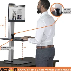 Standing Desks*Victor Technology 28" W High Rise™ Electric Single Monitor Standing Desk, Laminate Wood (DC400)