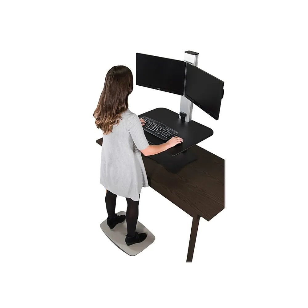 Standing Desks*Victor Technology 28" W High Rise™ Electric Dual Monitor Standing Desk, Laminate Wood (DC450)