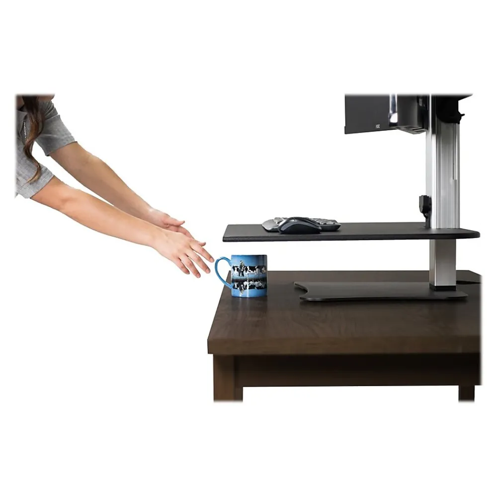 Standing Desks*Victor Technology 28" W High Rise™ Electric Dual Monitor Standing Desk, Laminate Wood (DC450)