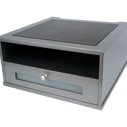 Hot Victor Technology Wood Monitor Riser, (S1175) Classic Silver