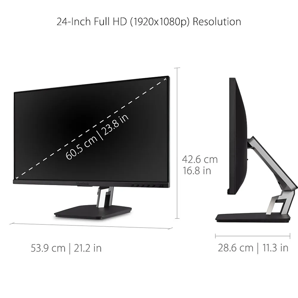 New ViewSonic 24" 60Hz LED Monitor, Black (TD2455)