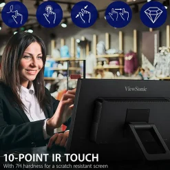 Clearance ViewSonic 24" 75Hz LED Touch Monitor, Black (TD2423D)