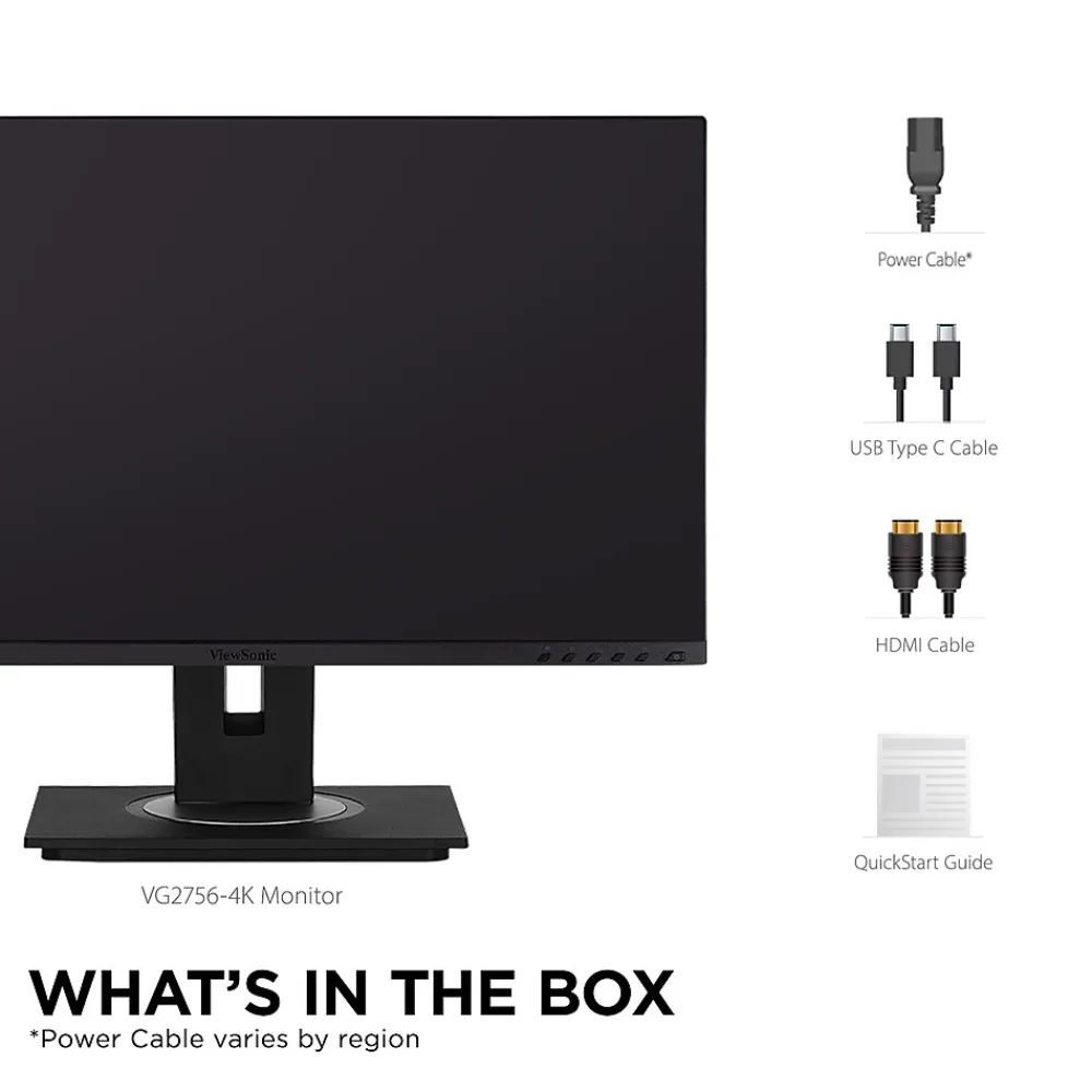 ViewSonic 27" 4K Ultra HD 60 Hz LCD Monitor, Black (VG2756-4K)