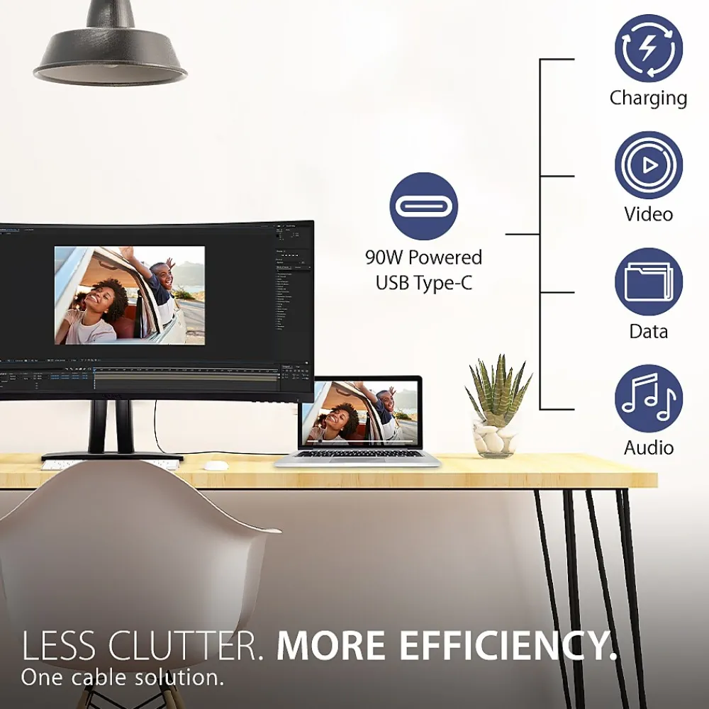 Clearance ViewSonic ColorPro 34" Curved 100 Hz LCD Monitor, Black (VP3481A)