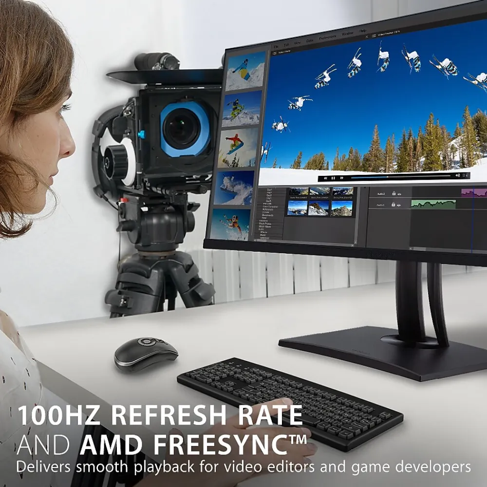 Clearance ViewSonic ColorPro 34" Curved 100 Hz LCD Monitor, Black (VP3481A)