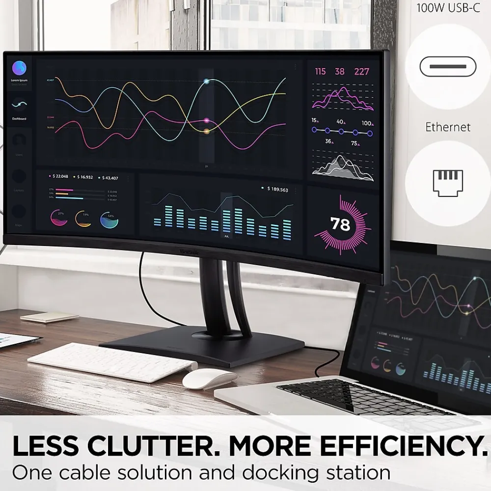 Sale ViewSonic ColorPro 34" Curved 75Hz LED Monitor, Black (VP3456A)