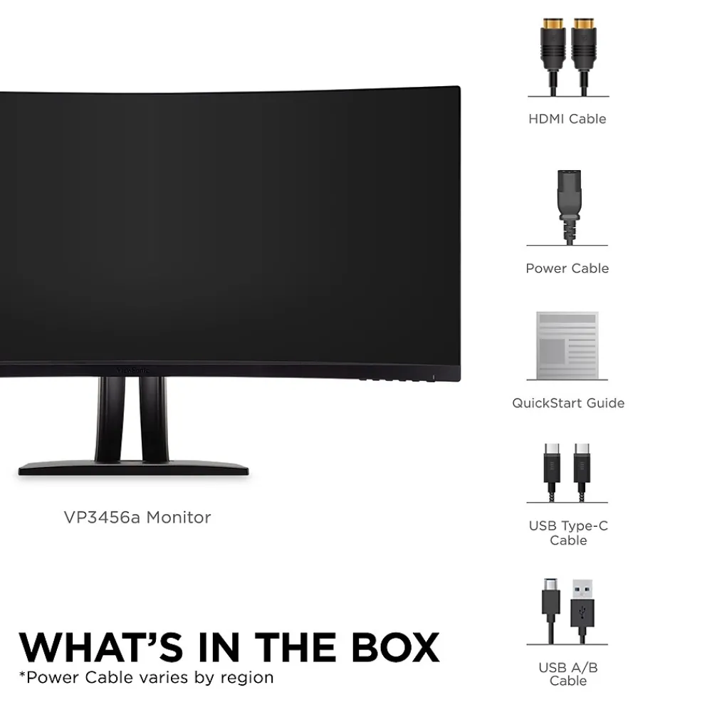 Sale ViewSonic ColorPro 34" Curved 75Hz LED Monitor, Black (VP3456A)