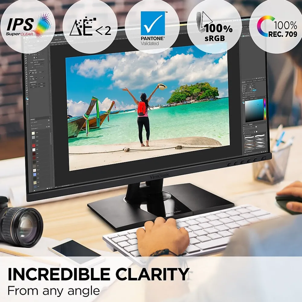 Sale ViewSonic ColorPro 24" 60Hz LCD Monitor, Black (VP2456)