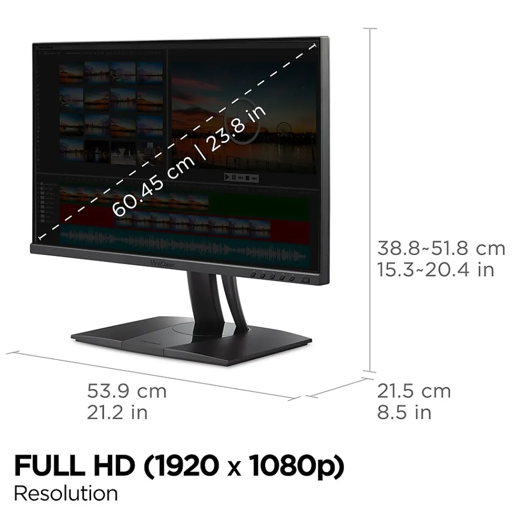 Sale ViewSonic ColorPro 24" 60Hz LCD Monitor, Black (VP2456)