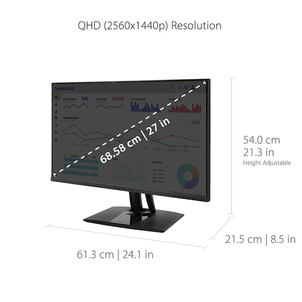 New ViewSonic ColorPro 27" 60Hz LED Monitor, Black (VP2756-2K)