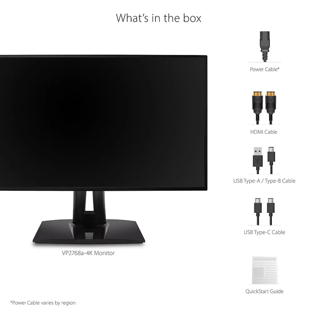 Clearance ViewSonic ColorPro 27" 4K Ultra HD 60Hz LED Monitor, Black (VP2768A-4K)